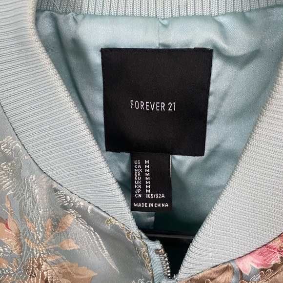 Cropped Satin Floral Print Bomber Jacket - Picture 2 of 8